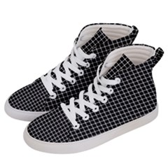 Black And White Optical Illusion Dots And Lines Men s Hi-top Skate Sneakers by PodArtist