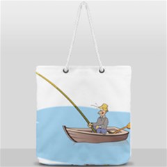 Fishing Fish Fisherman Boat Mare Full Print Rope Handle Tote (large) by Sapixe