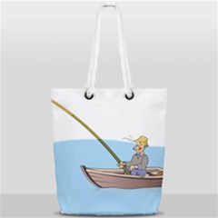 Fishing Fish Fisherman Boat Mare Full Print Rope Handle Tote (small) by Sapixe