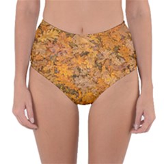 Leaves Motif Pattern Photo 2 Reversible High-waist Bikini Bottoms by dflcprints