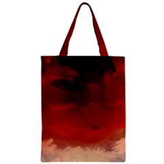 Flaming Skies Ominous Fire Clouds Zipper Classic Tote Bag by Sapixe