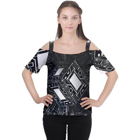 Technoid Future Robot Science Cutout Shoulder Tee by Sapixe