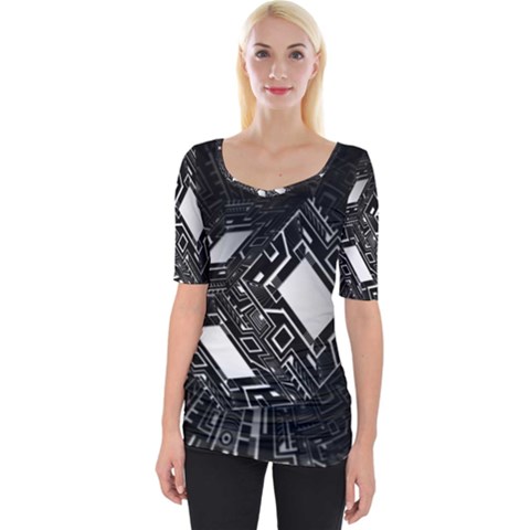 Technoid Future Robot Science Wide Neckline Tee by Sapixe