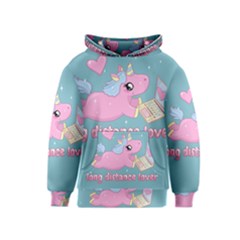 Long Distance Lover - Cute Unicorn Kids  Pullover Hoodie by Valentinaart