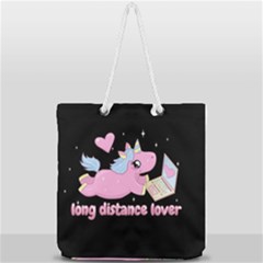 Long Distance Lover - Cute Unicorn Full Print Rope Handle Tote (large) by Valentinaart