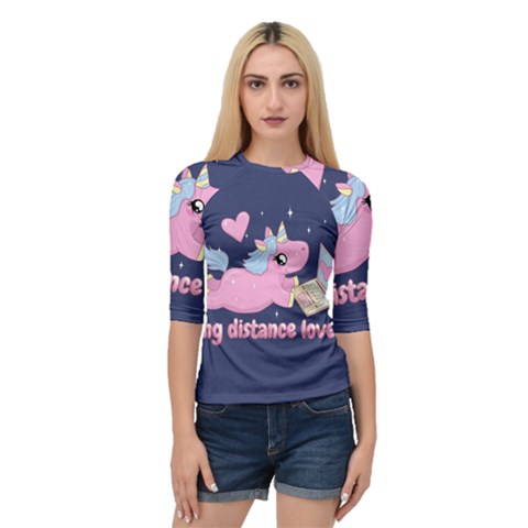 Long Distance Lover - Cute Unicorn Quarter Sleeve Raglan Tee by Valentinaart