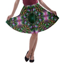 Kaleidoscope Digital Kaleidoscope A-line Skater Skirt by Sapixe