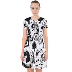 Pattern Color Painting Dab Black Adorable In Chiffon Dress by Sapixe
