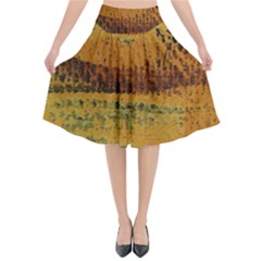 Fabric Textile Texture Abstract Flared Midi Skirt by Sapixe