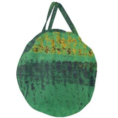 Green Fabric Textile Macro Detail Giant Round Zipper Tote by Sapixe