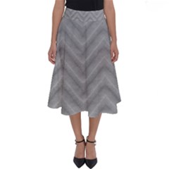 White Fabric Pattern Textile Perfect Length Midi Skirt by Sapixe