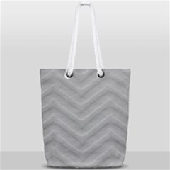 White Fabric Pattern Textile Full Print Rope Handle Tote (small) by Sapixe