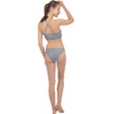 White Fabric Pattern Textile Racer Front Bikini Set View2