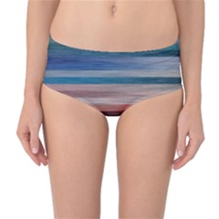 Background Horizontal Lines Mid-waist Bikini Bottoms by Sapixe