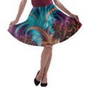 Feather Fractal Artistic Design A-line Skater Skirt View1