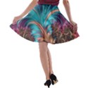 Feather Fractal Artistic Design A-line Skater Skirt View2
