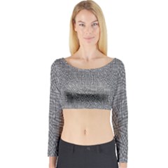 Linear Intricate Geometric Pattern Long Sleeve Crop Top by dflcprints
