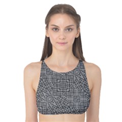 Linear Intricate Geometric Pattern Tank Bikini Top by dflcprints