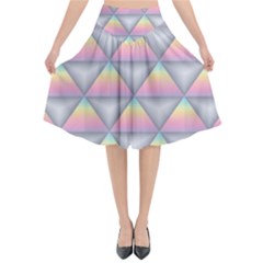 Background Colorful Triangle Flared Midi Skirt by Nexatart