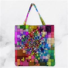 Abstract Squares Arrangement Grocery Tote Bag by Nexatart