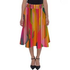 Background Abstract Colorful Perfect Length Midi Skirt by Nexatart