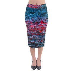 Water Color Red Midi Pencil Skirt by FunnyCow