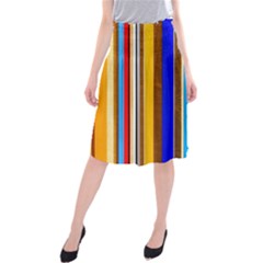 Colorful Stripes Midi Beach Skirt by FunnyCow