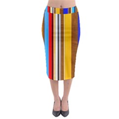 Colorful Stripes Midi Pencil Skirt by FunnyCow