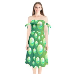 Background Colorful Abstract Circle Shoulder Tie Bardot Midi Dress by Nexatart