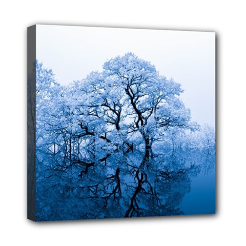Nature Inspiration Trees Blue Mini Canvas 8  X 8  by Nexatart
