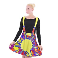 Embroidery Dab Color Spray Suspender Skater Skirt by Nexatart