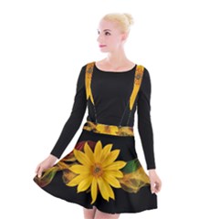 Sun Flower Blossom Bloom Particles Suspender Skater Skirt by Nexatart