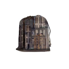 Architecture City Home Window Drawstring Pouches (medium)  by Nexatart