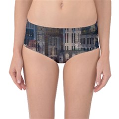 Architecture City Home Window Mid-waist Bikini Bottoms by Nexatart