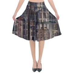 Architecture City Home Window Flared Midi Skirt by Nexatart