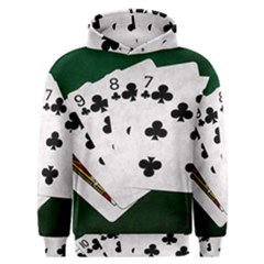 Poker Hands   Straight Flush Clubs Men s Overhead Hoodie by FunnyCow