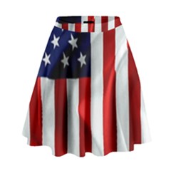 American Usa Flag Vertical High Waist Skirt by FunnyCow