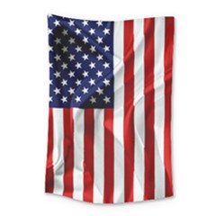 American Usa Flag Vertical Small Tapestry by FunnyCow