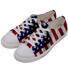 American Usa Flag Vertical Women s Low Top Canvas Sneakers by FunnyCow