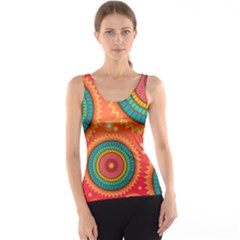 Background Texture Mosaic Pink Tank Top by Nexatart