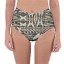 Fabric Textile Abstract Pattern Reversible High-Waist Bikini Bottoms View1