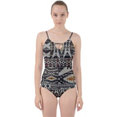 Fabric Textile Abstract Pattern Cut Out Top Tankini Set by Nexatart