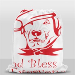 Dog Santa Hat Winter Christmas Drawstring Bag (small) by Sapixe