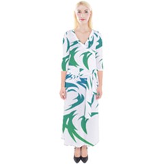 Wolf Dog Fox Animal Pet Vector Quarter Sleeve Wrap Maxi Dress by Sapixe