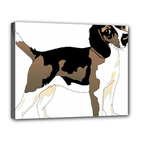 Black White Dog Beagle Pet Animal Canvas 14  X 11  by Sapixe