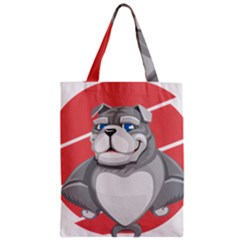 Bulldog Dog Animal Pet Heart Fur Zipper Classic Tote Bag by Sapixe