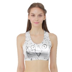 Cat Feline Animal Pet Sports Bra With Border by Sapixe