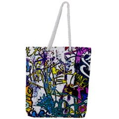 Graffiti Wall Cartoon Style Art Full Print Rope Handle Tote (large) by flipstylezfashionsLLC