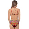 Colorful artistic Retro stringy colorful design Double Strap Halter Bikini Set View2