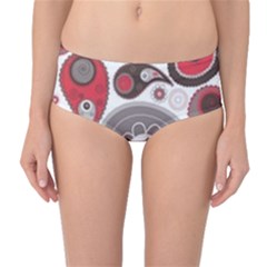 Fun Red And Black Design Mid-waist Bikini Bottoms by flipstylezfashionsLLC